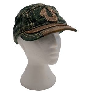 True Religion Distressed Wool Laine Pleated Cap Size OS